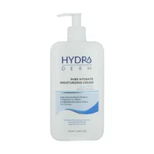 هیدرودرم کرم پمپی دست و صورت انواع پوست مرطوب کننده و نرم کننده 500 گرم مدل aqua satin Hydroderm