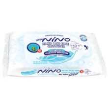 نینو دستمال مرطوب دست و صورت 10 عددی سفید Nino Hand And Face Cleanser WET WIPES