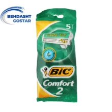 بیک خود تراش 2 تیغه 5 عددی کامفورت سبز BIC