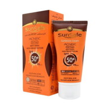 سان سیف کرم ضد آفتاب رنگی بژ روشن فاقد چربی 50 گرم Sunsafe Sunsblock Cream SPF50 Acneic Oil Free