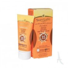 سان سیف کرم ضد آفتاب رنگی بژ روشن فاقد چربی 50 گرم Sunsafe Sunsblock Cream spf35 Acneic Oil Free