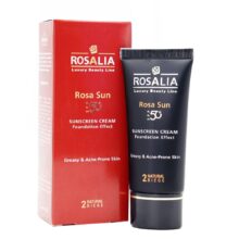 رزالیا کرم ضد آفتاب رنگی بژ طبیعی پوست چرب 40 میل Rosalia Rosa Sun SPF 50 greasy and acne prone Skin Sunscreen natural beige شماره 2 خرید عمده